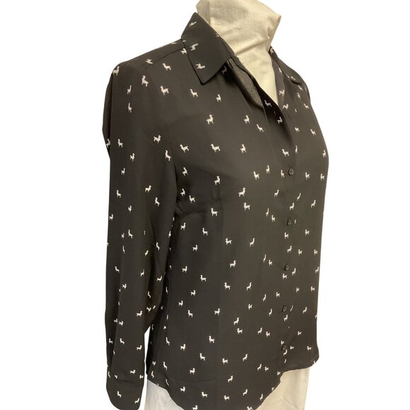 Nwt Banana Republic Classic Fit Black Button-Up Shirt  Size XS - Picture 2 of 5